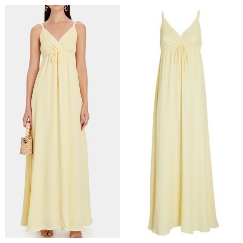 NWT L'agence Sachi Spaghetti Strap Drawstring Maxi Dress